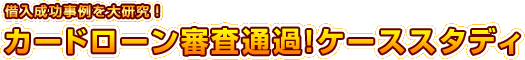 カードローン審査通過！ケーススタディ