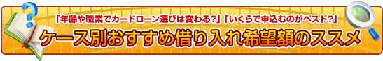 ケース別おすすめ借り入れ希望額のススメ